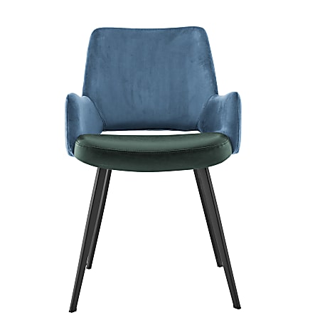 Eurostyle Desi Side Chair With Arms, Blue/Black