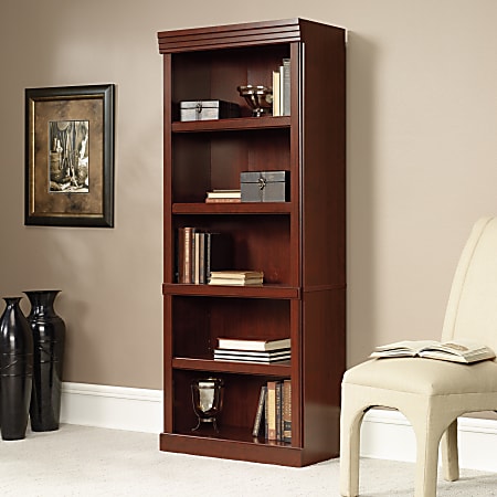 Sauder® Heritage Hill 72"H Bookcase, Open 5-Shelf, Classic Cherry