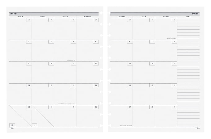 Planner Inserts, 2023 Monthly Brief Calendar Planner Inserts