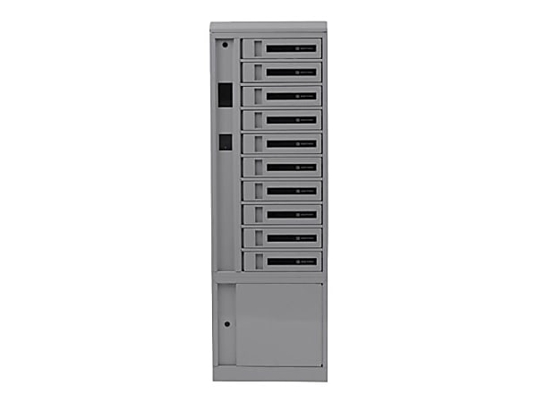 Bretford TechGuard Connect - Cabinet unit (charge only) - for 10 notebooks/tablets/cellular phones - lockable - steel - platinum