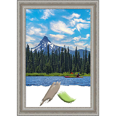 Amanti Art Picture Frame, 30" x 42", Matted For 24" x 36", Parlor Silver