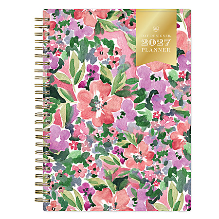 2027 Blue Sky Day Designer Ula Bloom Weekly/Monthly Planning Calendar, 5.875x8.625, Notes Pages, Safety Wirebound, Jan-Dec 2027, Qty 1