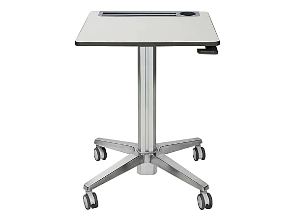 Ergotron LearnFit® Sit-Stand Desk, Short - Rectangle Top - X-shaped Base - 4 Legs - 24" Table Top Width x 22" Table Top Depth - 45" Height - Assembly Required - White, Silver