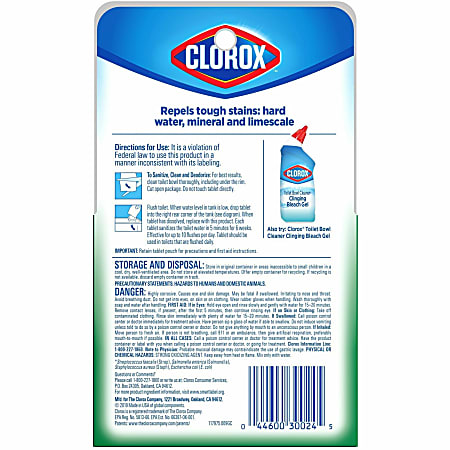 Clorox Ultra Clean Toilet Tablets Bleach - 3.50 oz (0.22 lb) - 2 / Pack - 840 / Pallet - Deodorize, Easy to Use - White