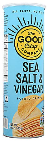 The Good Crisp Company Potato Crisps, Sea Salt & Vinegar, 5.6 Oz, Total Qty 8
