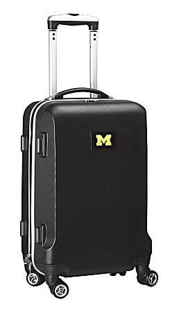 Denco Sports Luggage Rolling Carry-On Hard Case, 20" x 9" x 13 1/2", Black, Michigan Wolverines