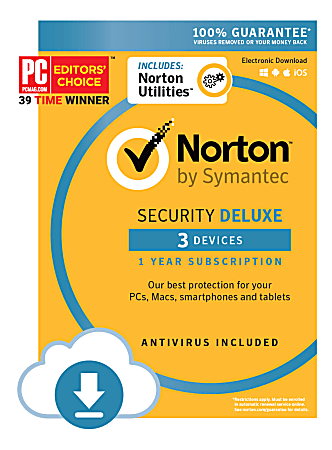 Norton™ Security Deluxe, For 3 Devices, 1-Year Subscription, Download
