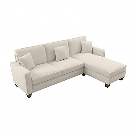 Bush® Furniture Stockton 102"W Sectional Couch With Reversible Chaise Lounge, Cream Herringbone, Standard Delivery