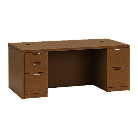 HON® Valido™ Full-Pedestal Desk, Bourbon Cherry