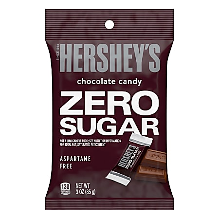 HERSHEY'S Milk Chocolate Zero Sugar 3oz Peg Bags, 12 count