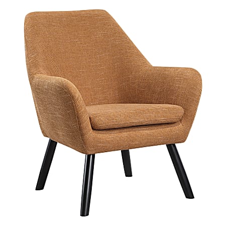Office Star Della Mid-Century Fabric Accent Chair, 33-1/2”H x 27-1/2”W x 29”D, Rust/Black