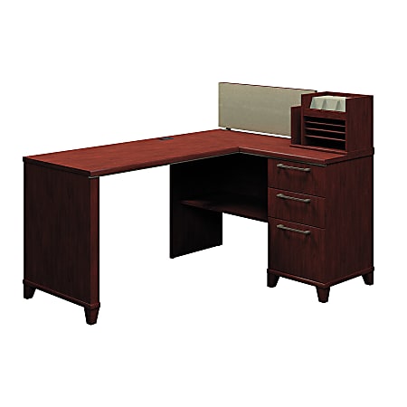 Bush Business Furniture Enterprise Corner Desk, 60"W x 47"D, Harvest Cherry, Premium Installation