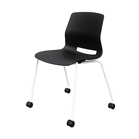 KFI Studios Imme Stack Chair With Caster Base, Black/White