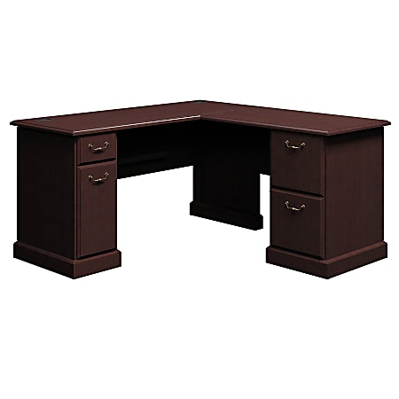 Bush Business Furniture Syndicate L Shaped Desk, 60"W x 60"D, Mocha Cherry, Premium Installation
