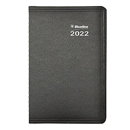 Blueline® Net Zero Carbon Daily Planner, 8" x 5", Black, January To December 2022, C810.81T