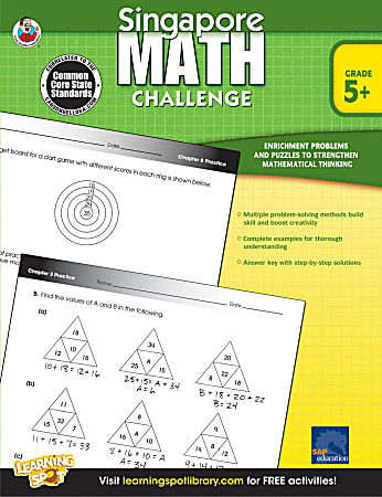 Carson Dellosa Education Frank Schaffer Singapore Math Challenge Workbook, Grade 5+