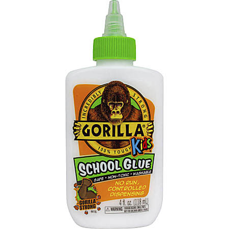 Gorilla Kids School Glue - 4 oz - 1 Each - White