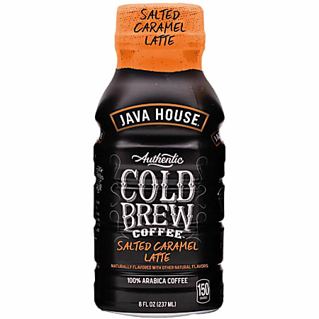 Java House Bottle Authentic Cold Brew Salted Caramel Latte - Cold Brewed - 8 oz Per Bottle - Bottle - Salted Caramel Latte - 12 / Box