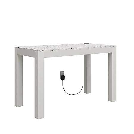 Ameriwood™ Home Astor 48"W Computer Desk With Wireless Charger, White