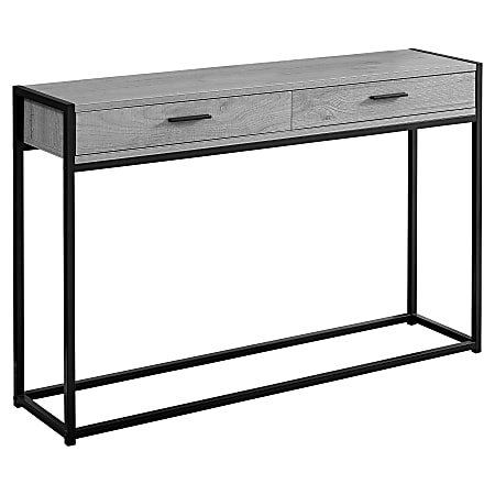 Monarch Specialties Accent Table With 2 Drawers, Rectangular, Gray/Black