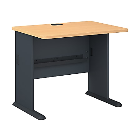 Bush Business Furniture Office Advantage Desk 36"W, Beech/Slate, Premium Installation