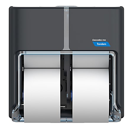 Cascades® PRO Tandem® 4-Roll High-Capacity Bathroom Tissue Dispenser, Gray