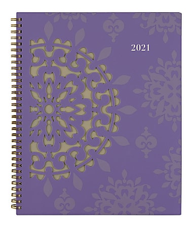 Cambridge® Vienna Weekly/Monthly Planner, 8-1/2" x 11", Purple, January to December 2021, 122-905