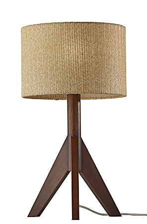 Adesso® Eden Table Lamp, 23-1/2"H, Brown Shade/Walnut Base