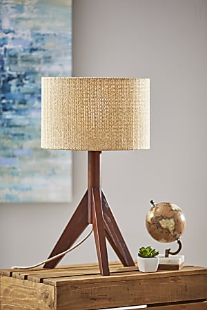 Adesso Eden Table Lamp 23 12 H Brown ShadeWalnut Base Office Depot