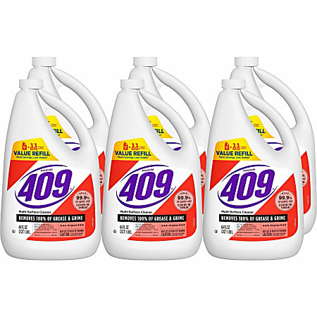 Formula 409 Multi-Surface Cleaner Refill Bottle - 64 fl oz (2 quart) - Original Scent - 6 / Carton - Disinfectant, Antibacterial, Deodorize, Non-porous - White