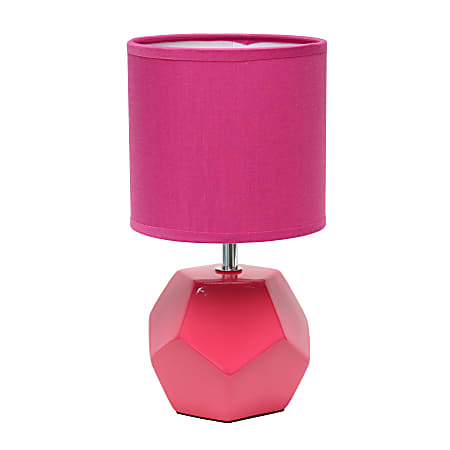 Simple Designs Round Prism Mini Table Lamp, 10-7/16"H, Pink