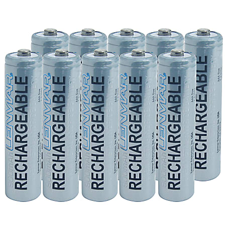 Lenmar® Nickel Metal-Hydride AAA NoMem Batteries, 1.2V 1000mAh, Pack Of 10