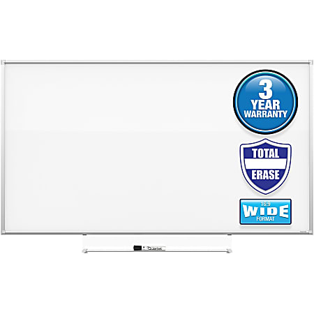 Quartet® Silhouette Total Erase Melamine Dry-Erase Whiteboard, 28" x 50", Aluminum Frame With Graphite Finish
