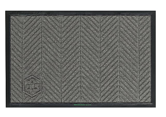 M+A Matting WaterHog Floor Mat, Max Herringbone, 4' x 6', Gray Ash