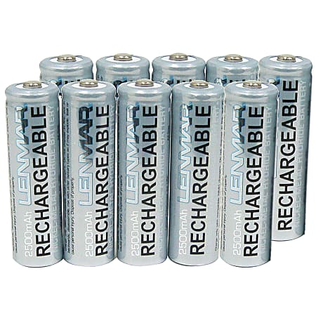 Lenmar® Nickel Metal-Hydride AA NoMem Batteries, 1.2V 2500mAh, Pack Of 10