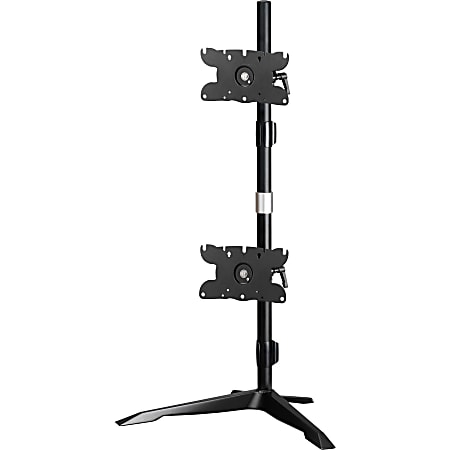 Amer Dual Monitor Stand Vertical Mount Max 32" Monitors - Up to 32" Screen Support - 52.91 lb Load Capacity - 38" Height x 12.1" Width - Aluminum Alloy, Steel - TAA Compliant