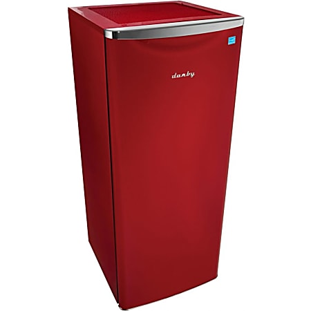 Danby 11 cu.ft. Contemporary Classic Apartment Size Refrigerator - 11 ft³ - Reversible - 11 ft³ Net Refrigerator Capacity - Red - Metal - Freestanding - LED Light