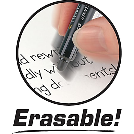 Pilot FriXion Erasable Pens - 6 Pack of Black Ink Pens + 4 Bonus Refills - FriXion Clicker Erasable Pens Retractable Gel Ink Pen - Fine Point 0.7 mm