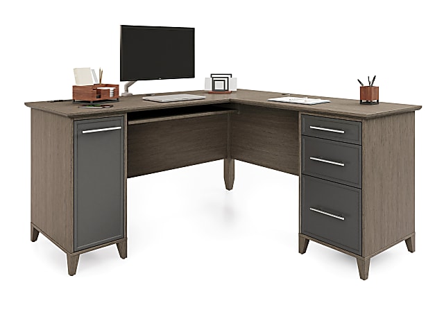 Coleshome 42-Inch L-Shaped Desk: Compact Home Office Solution With Power Outlets And Ample Storage