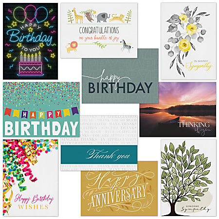 All-Occasion Greeting Cards, Life Events, Box Of 100 Cards