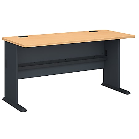 Bush Business Furniture Office Advantage Desk 60"W, Beech/Slate, Premium Installation