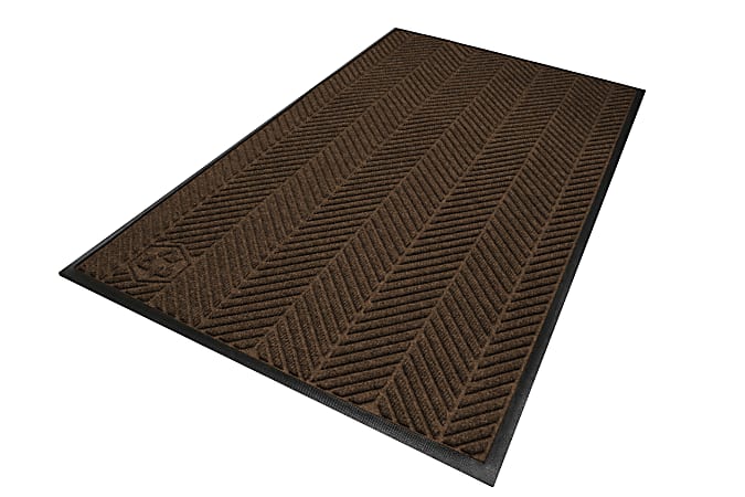 M+A Matting WaterHog Floor Mat, Max Herringbone, 3' x 5', Chestnut Brown