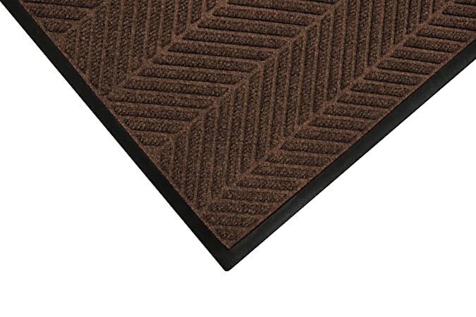 M+A Matting WaterHog Squares Fashion Mat, Dark Brown Dark Brown; 6 ft.