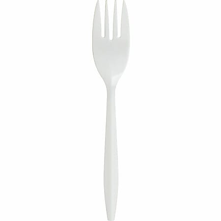 Genuine Joe Heavy/Medium-Weight Polypropylene Forks, White, Box Of 1,000
