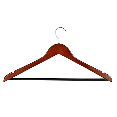 Honey-Can-Do Suit Hangers, 9"H x 1/2"W x 17 3/4"D, Cherry, Pack Of 24
