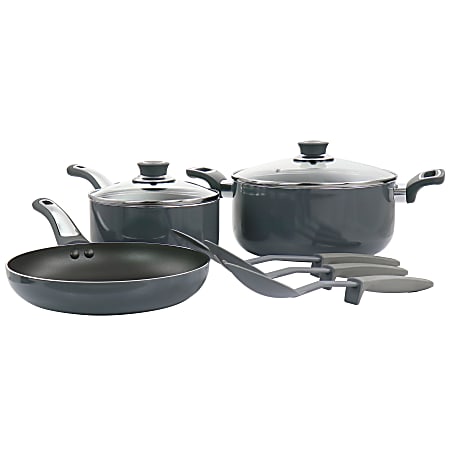 Oster Ashford 10 Piece Aluminum Nonstick Cookware Set in Black