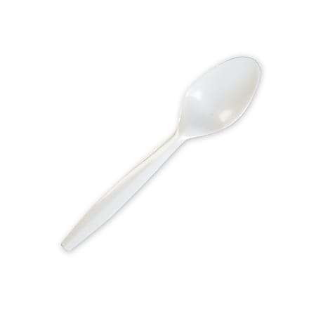 Genuine Joe Heavy/Medium-Weight Polypropylene Spoons, White, Box Of 1,000