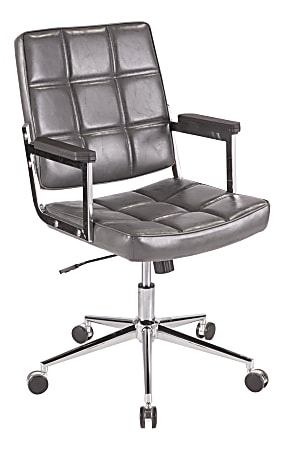 LumiSource Bureau Contemporary Office Chair, Gray/Chrome