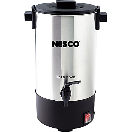 Nesco 25-Cup Stainless Steel Coffee Urn, 15-1/4” x 9”, Silver