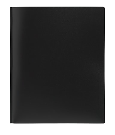 Office Depot® Brand Poly 2-Pocket Portfolio With Fasteners, Black